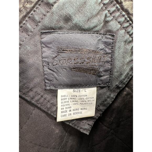 Expressions Jacket Women LARGE Green Acid Washed Full Zip Long Sleeve Bomber - Picture 7 of 10